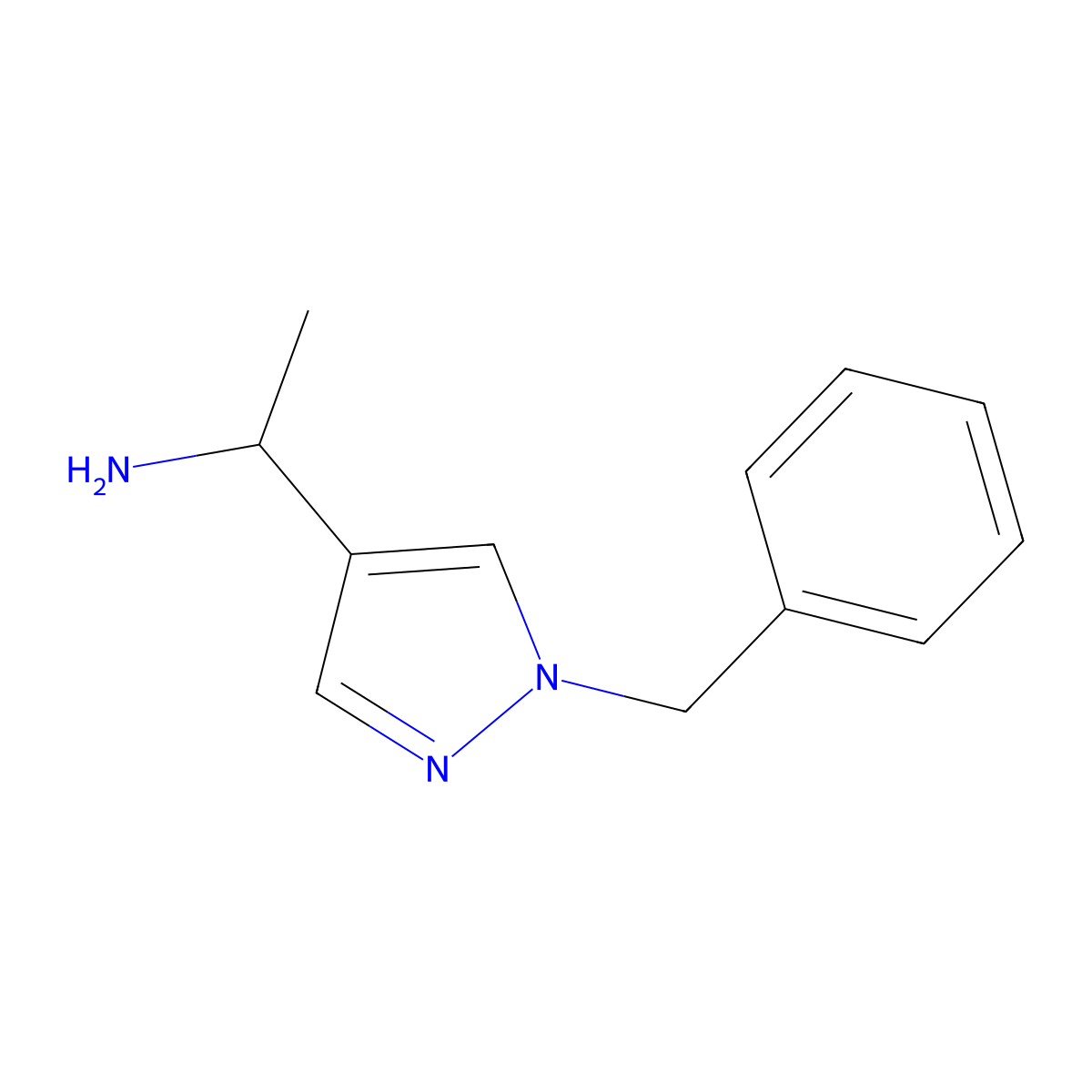 1-(1-benzyl-1H-pyrazol-4-yl)ethan-1-amine molecular structure, CAS 1339872-02-4