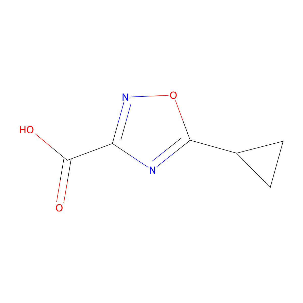 5-Cyclopropyl-1,2,4-oxadiazole-3-carboxylic acid molecular structure, CAS 1339872-07-9