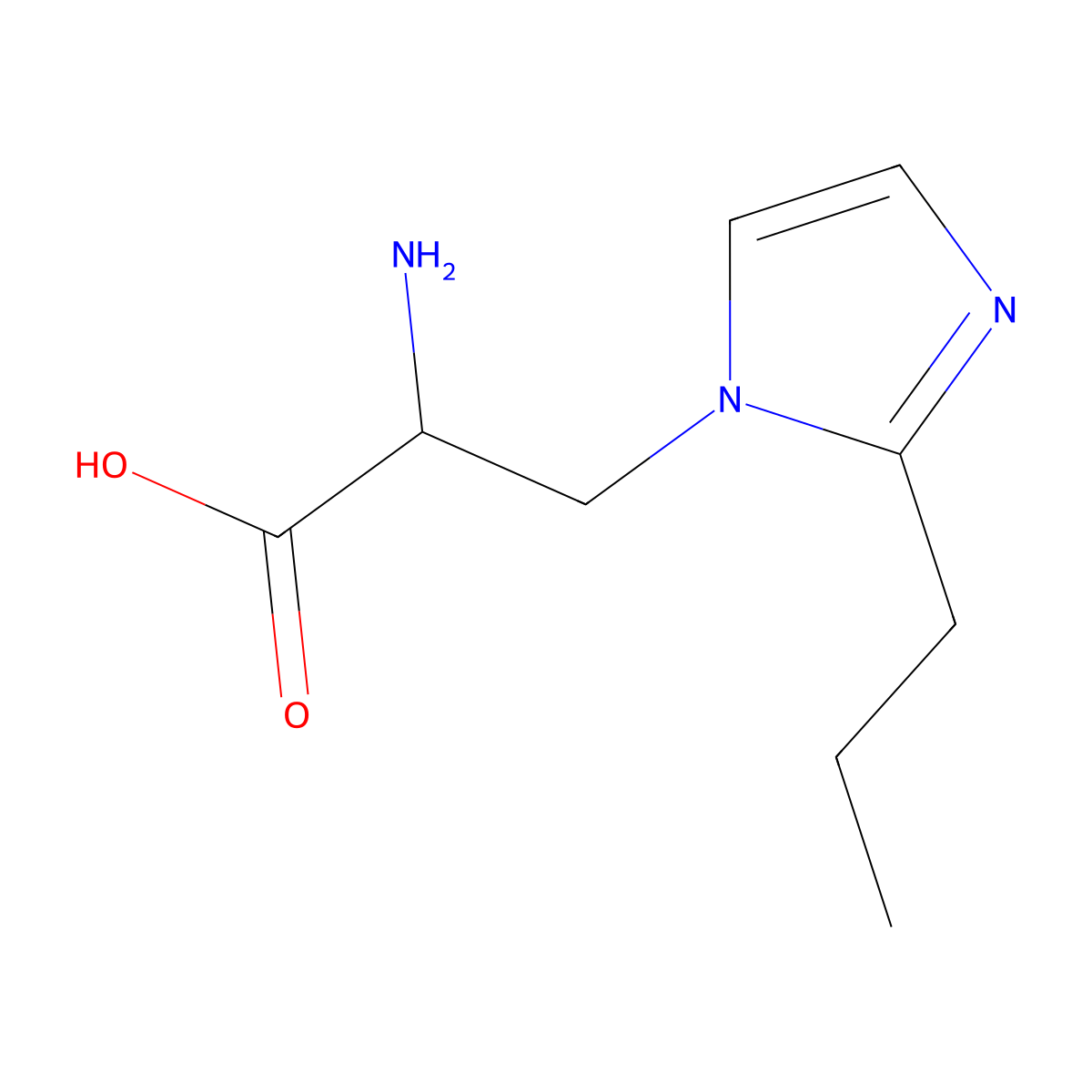 2-Amino-3-(2-propyl-1h-imidazol-1-yl)propanoic acid molecular structure, CAS 1339873-76-5