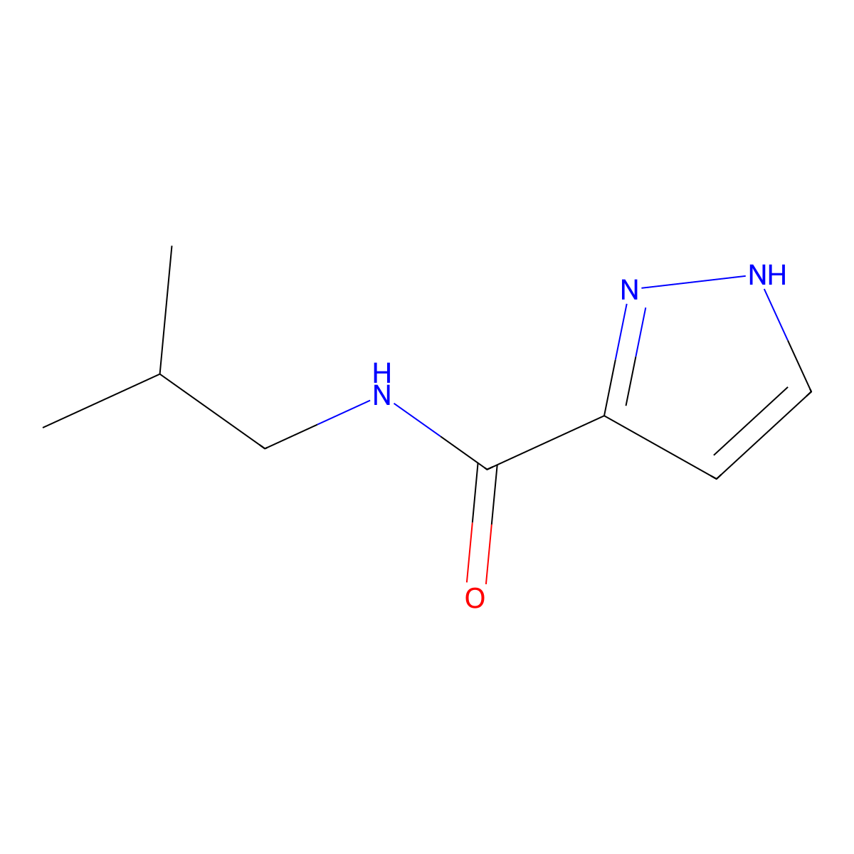 N~3~-isobutyl-1H-pyrazole-3-carboxamide molecular structure, CAS 1339874-09-7