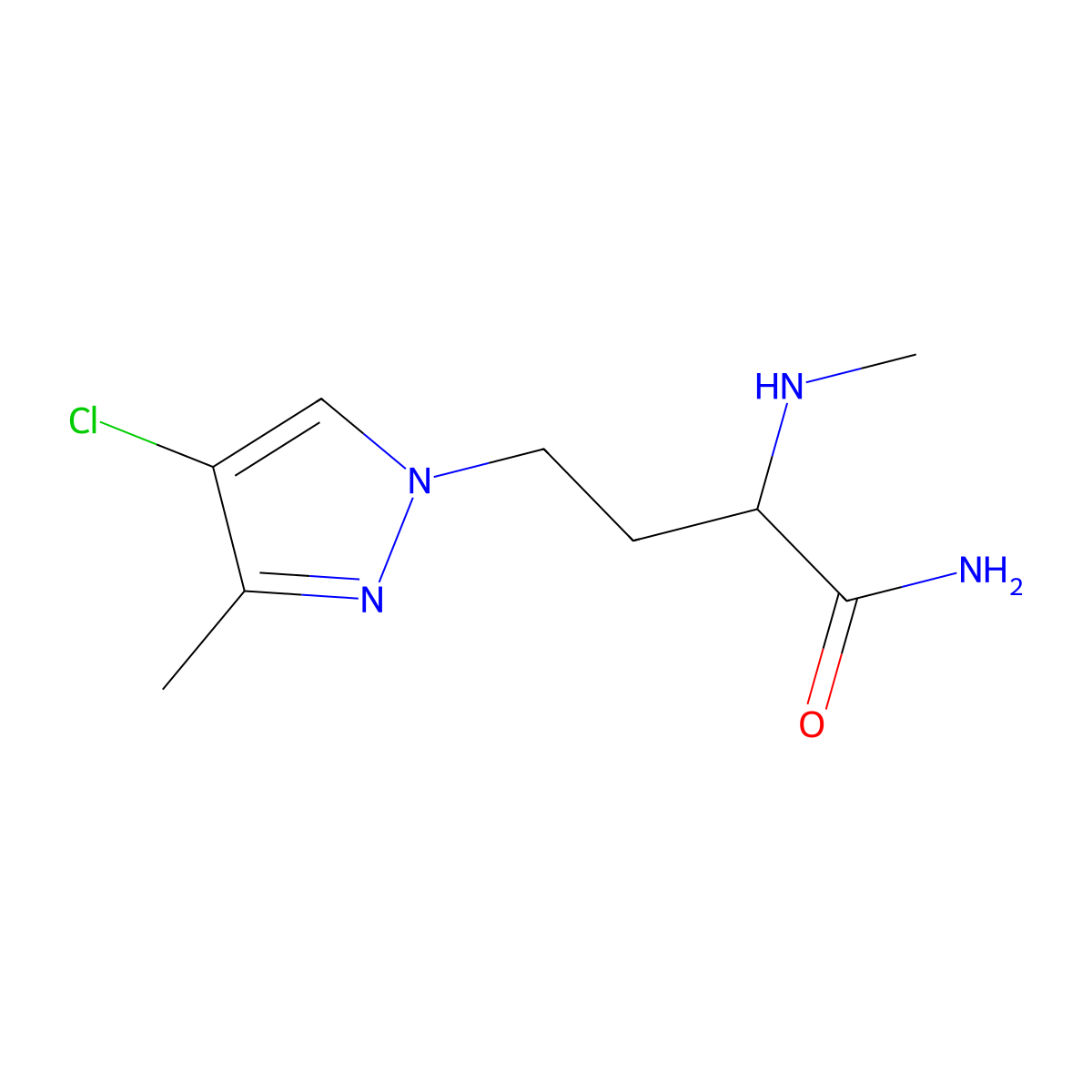 4-(4-Chloro-3-methyl-1h-pyrazol-1-yl)-2-(methylamino)butanamide molecular structure, CAS 1339874-22-4