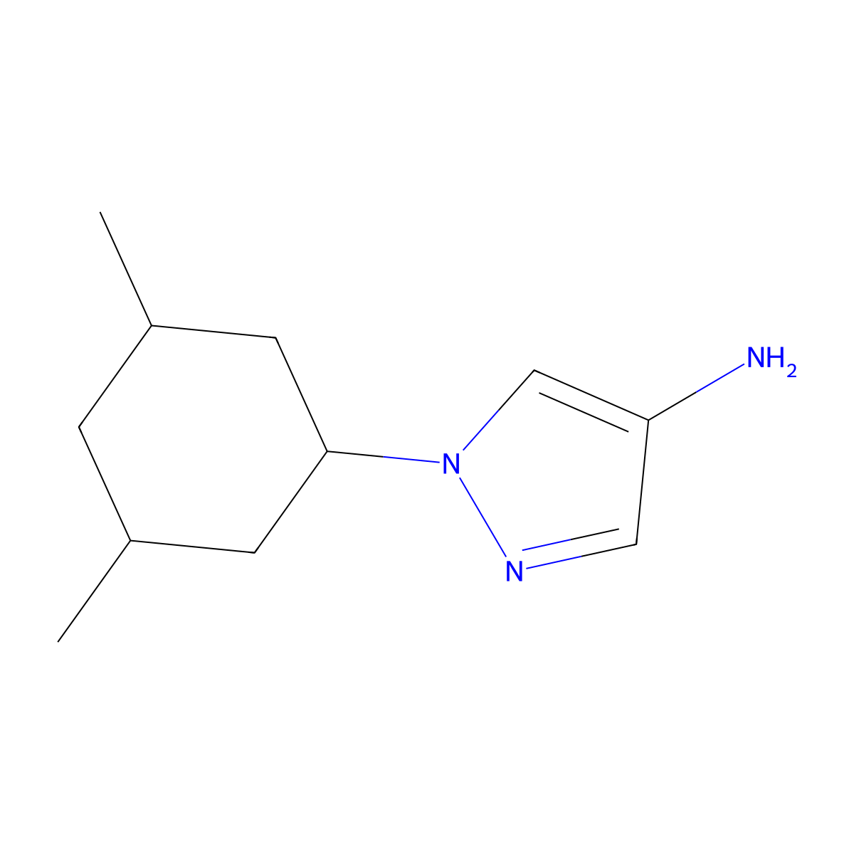 1-(3,5-dimethylcyclohexyl)-1H-pyrazol-4-amine molecular structure, CAS 1339874-99-5
