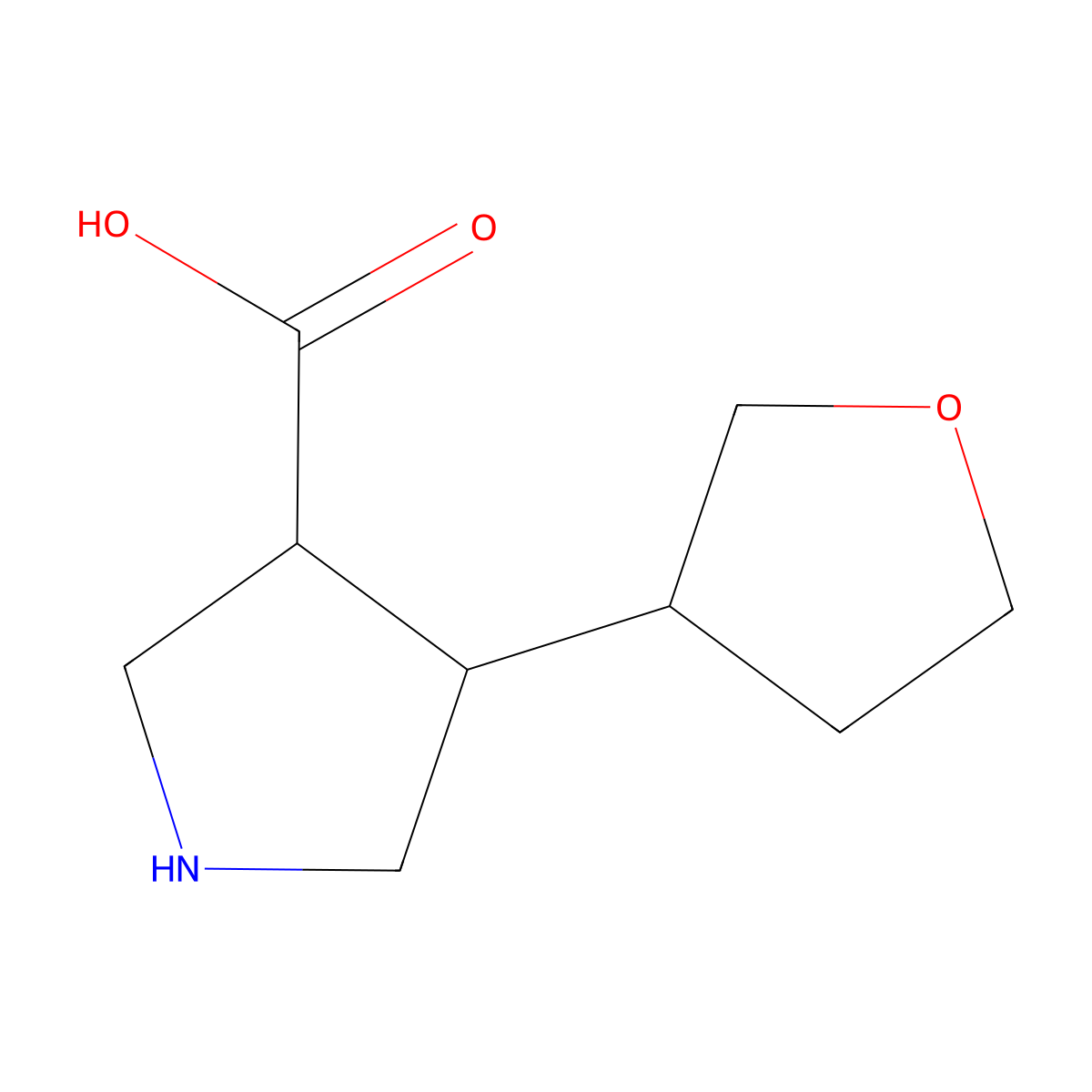4-(Oxolan-3-yl)pyrrolidine-3-carboxylic acid molecular structure, CAS 1339875-38-5