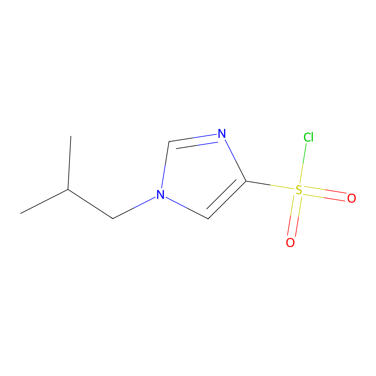 1-(2-methylpropyl)-1H-imidazole-4-sulfonyl chloride molecular structure, CAS 1339876-92-4