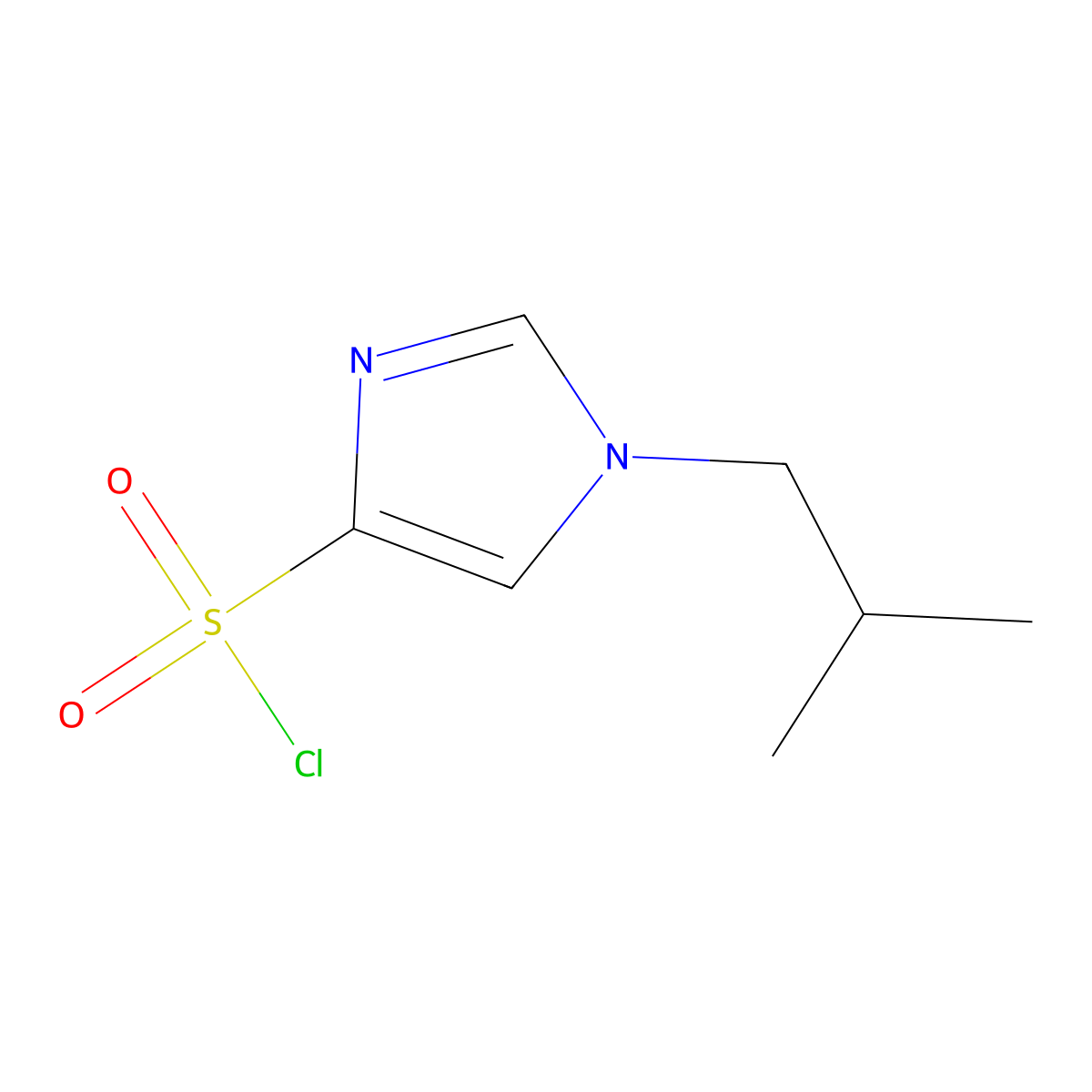 1-(2-methylpropyl)-1H-imidazole-4-sulfonyl chloride molecular structure, CAS 1339876-92-4