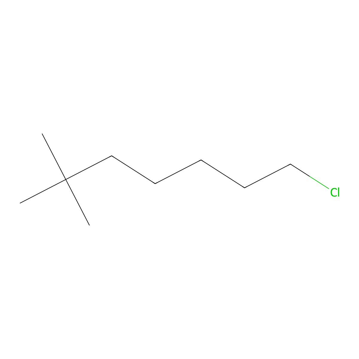 1-Chloro-6,6-dimethylheptane molecular structure, CAS 1339880-47-5