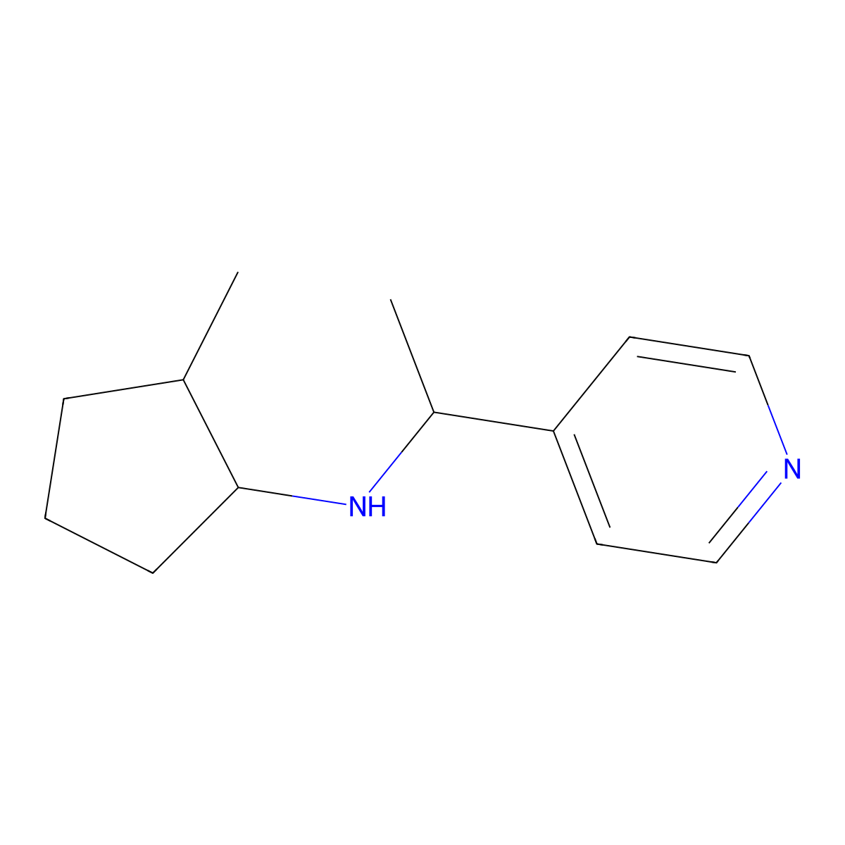 2-Methyl-N-[1-(pyridin-4-yl)ethyl]cyclopentan-1-amine molecular structure, CAS 1339880-71-5
