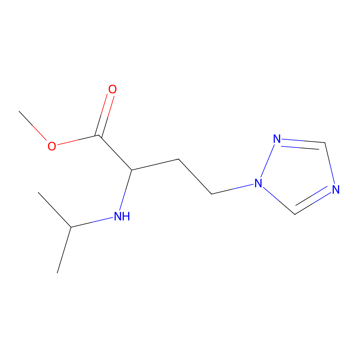 Methyl 2-(isopropylamino)-4-(1h-1,2,4-triazol-1-yl)butanoate molecular structure, CAS 1339881-73-0