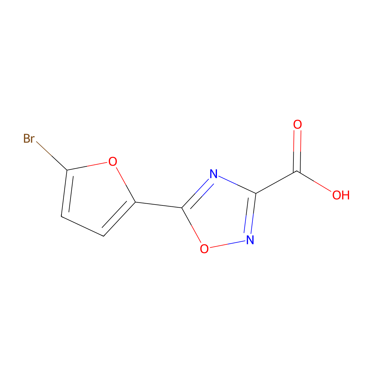 5-(5-Bromofuran-2-yl)-1,2,4-oxadiazole-3-carboxylic acid molecular structure, CAS 1339882-14-2