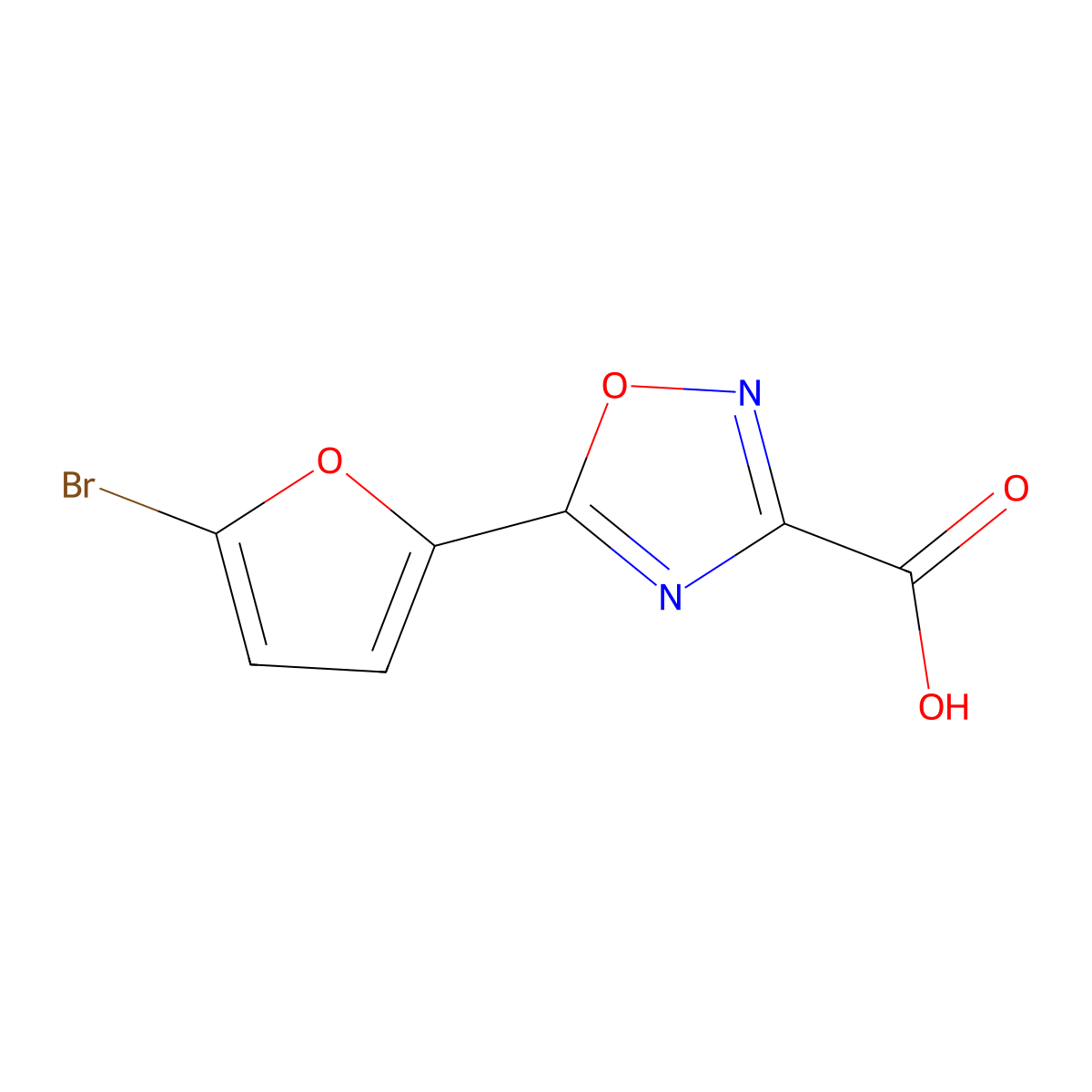 5-(5-Bromofuran-2-yl)-1,2,4-oxadiazole-3-carboxylic acid molecular structure, CAS 1339882-14-2