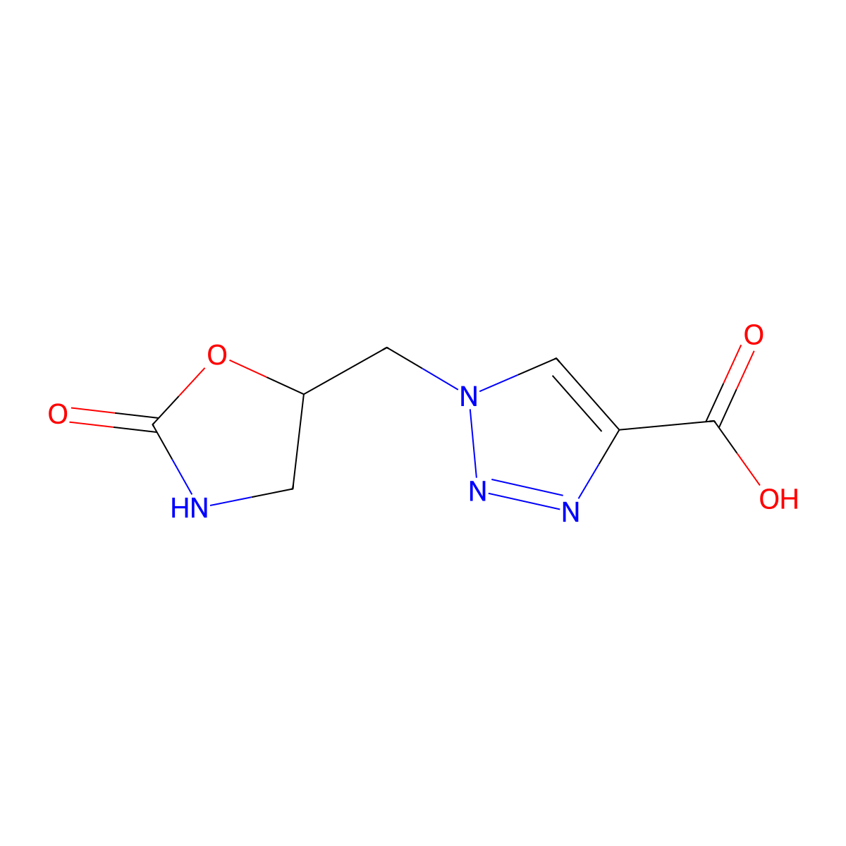 1-[(2-oxo-1,3-oxazolidin-5-yl)methyl]-1H-1,2,3-triazole-4-carboxylic acid molecular structure, CAS 1339882-40-4