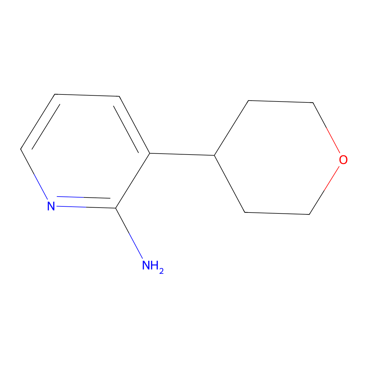 3-(Oxan-4-yl)pyridin-2-amine molecular structure, CAS 1339883-30-5