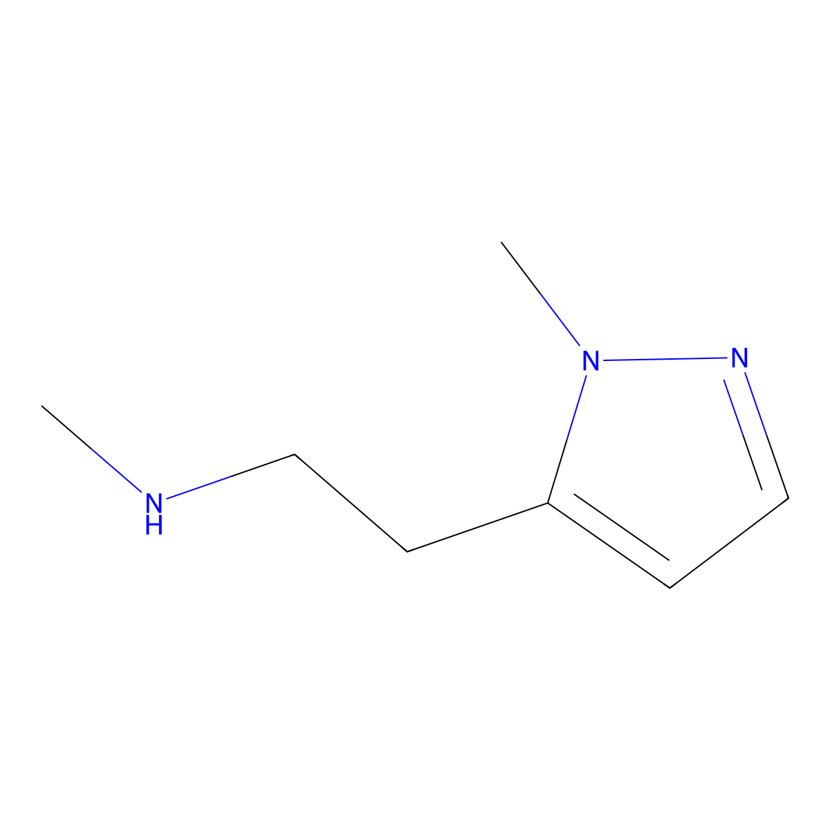 n-Methyl-2-(1-methyl-1h-pyrazol-5-yl)ethan-1-amine molecular structure, CAS 1339885-75-4
