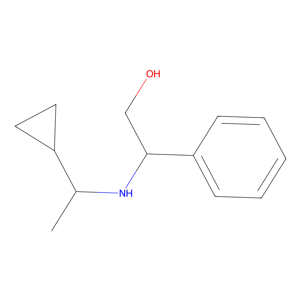 2-[(1-Cyclopropylethyl)amino]-2-phenylethan-1-ol molecular structure, CAS 1339887-32-9