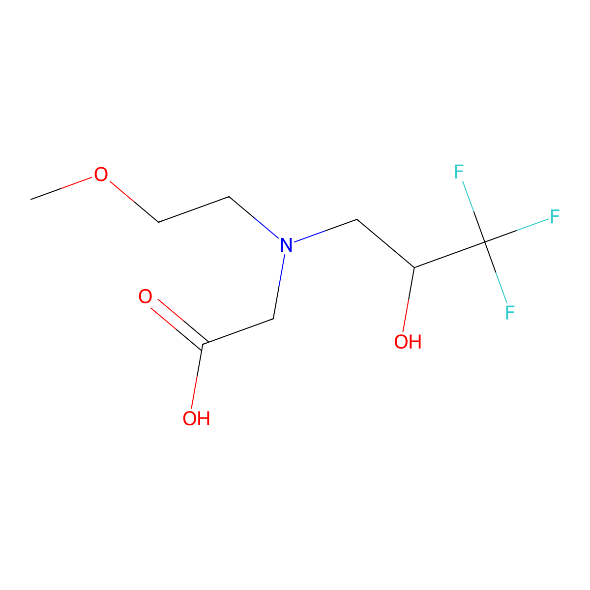 2-[(2-Methoxyethyl)(3,3,3-trifluoro-2-hydroxypropyl)amino]acetic acid molecular structure, CAS 1339888-64-0