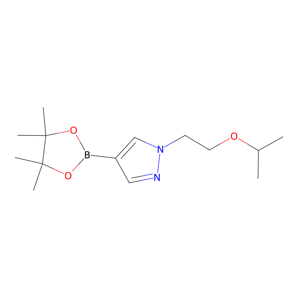 1-(2-Isopropoxyethyl)-4-(4,4,5,5-tetramethyl-[1,3,2]dioxaborolan-2-yl)-1H-pyrazole molecular structure, CAS 1339890-98-0