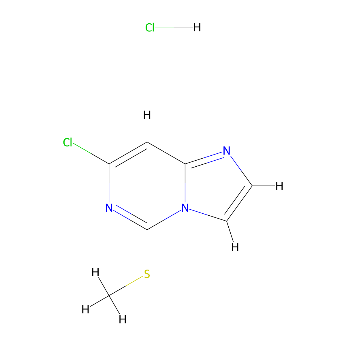 7-Chloro-5-(methylthio)imidazo[1,2-c]pyrimidine hydrochloride molecular structure, CAS 1339891-11-0
