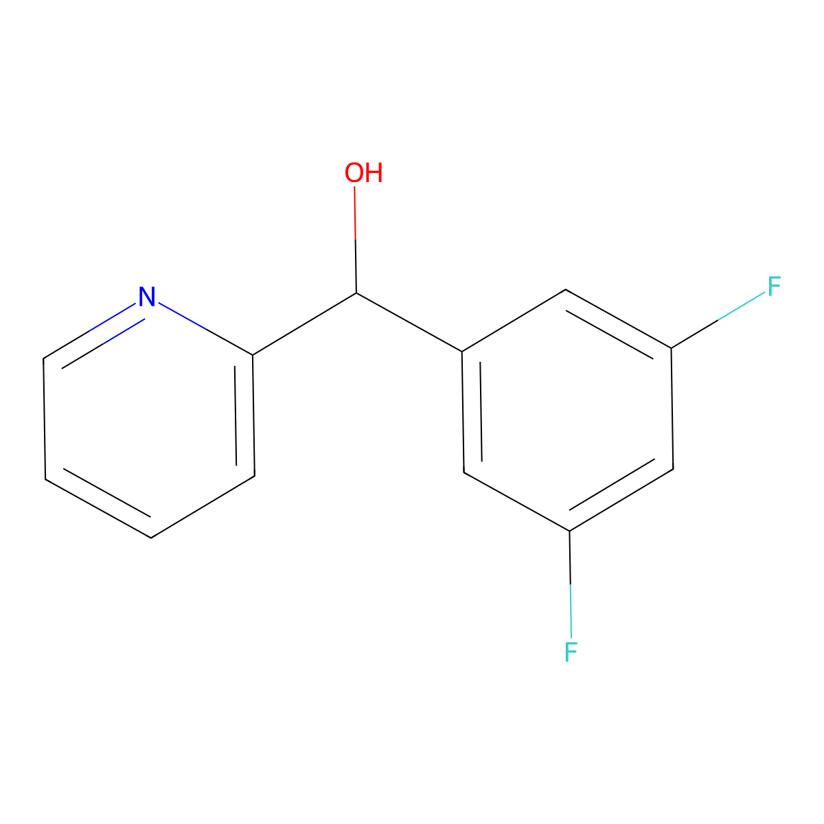 (3,5-Difluorophenyl)(pyridin-2-yl)methanol molecular structure, CAS 1339891-78-9