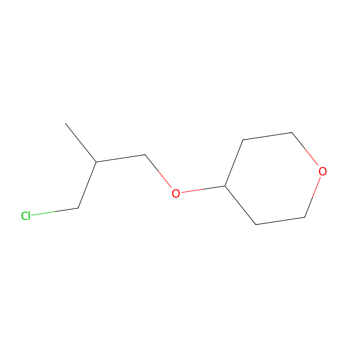4-(3-Chloro-2-methylpropoxy)oxane molecular structure, CAS 1339893-34-3