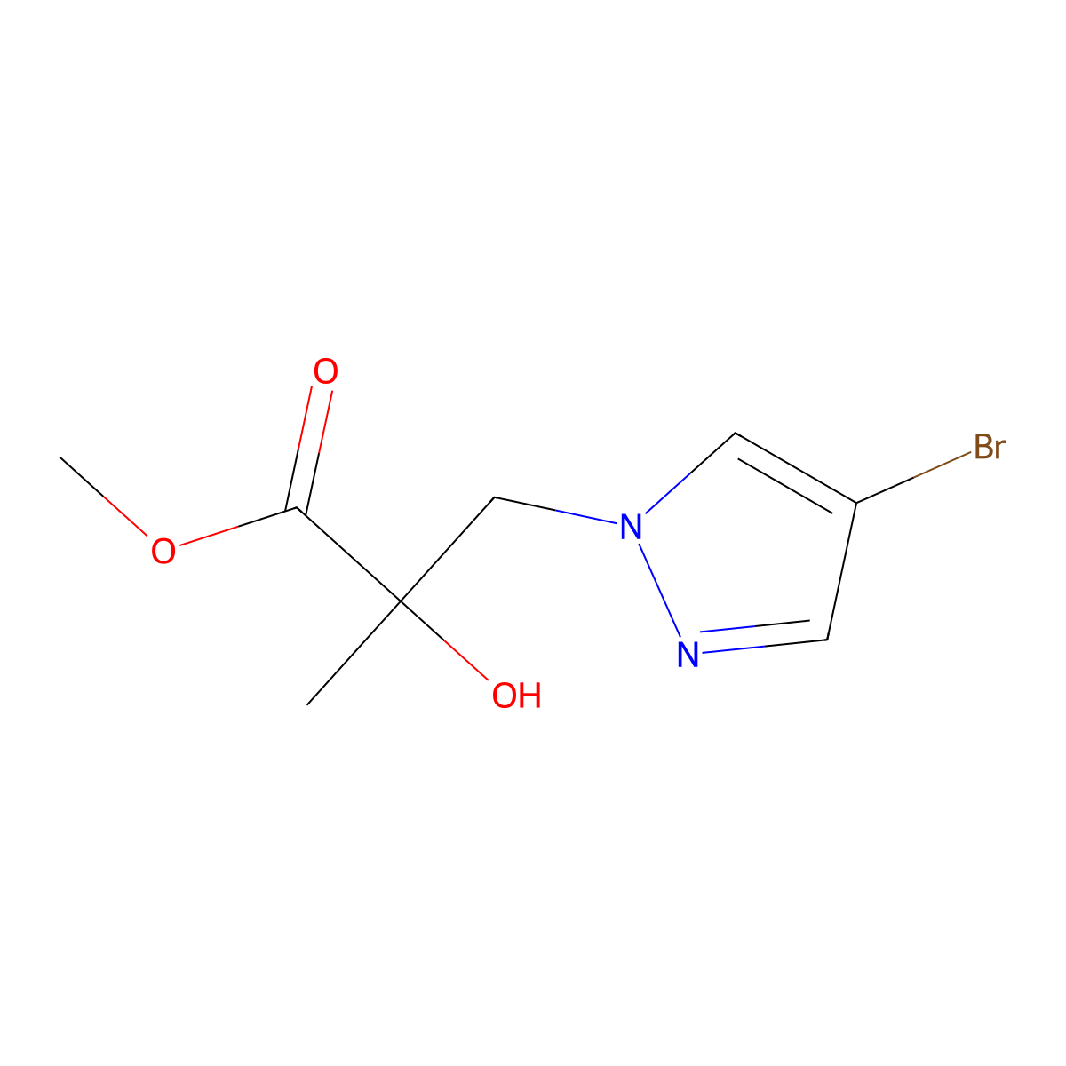 Methyl 3-(4-bromo-1h-pyrazol-1-yl)-2-hydroxy-2-methylpropanoate molecular structure, CAS 1339895-36-1