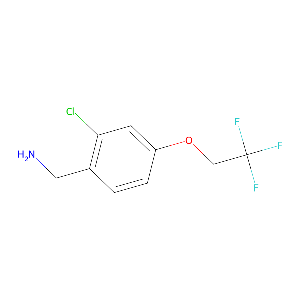 2-Chloro-4-(2,2,2-trifluoro-ethoxy)-benzylamine molecular structure, CAS 1339896-37-5