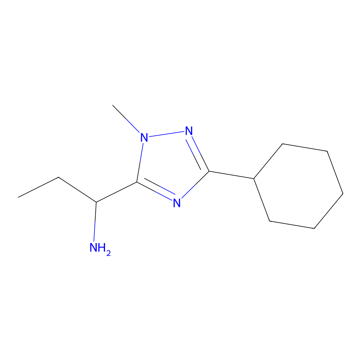 1-(3-Cyclohexyl-1-methyl-1h-1,2,4-triazol-5-yl)propan-1-amine molecular structure, CAS 1339897-69-6