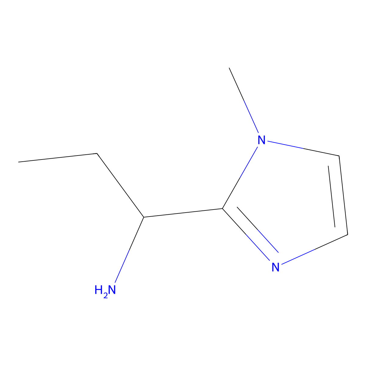 1-(1-methyl-1H-imidazol-2-yl)propan-1-amine molecular structure, CAS 1339898-37-1