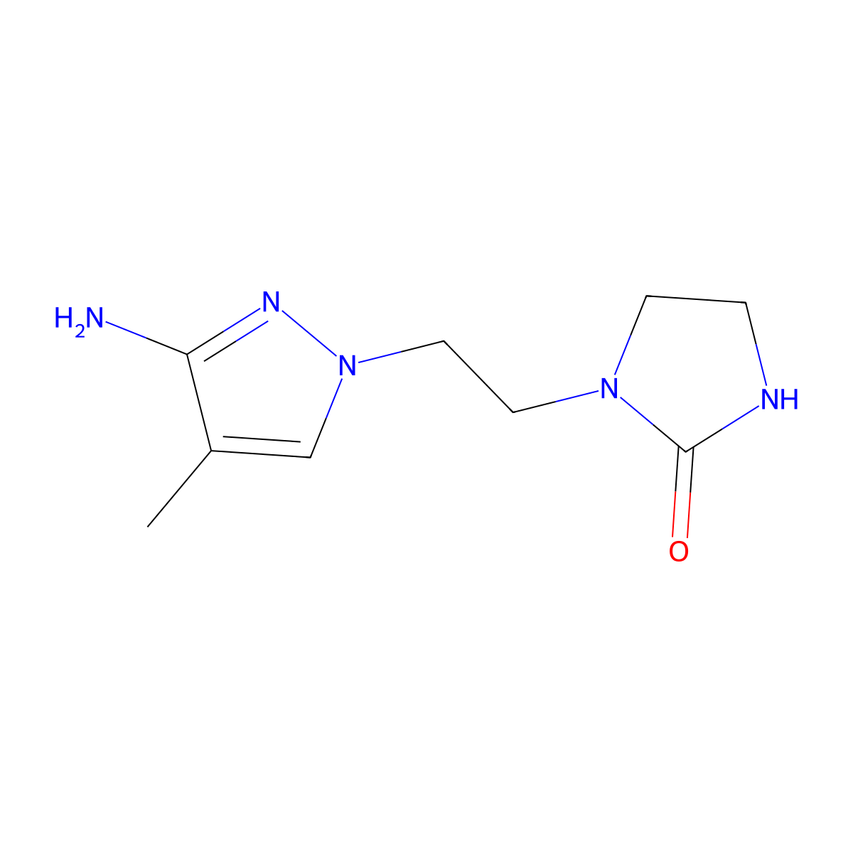 1-(2-(3-Amino-4-methyl-1h-pyrazol-1-yl)ethyl)imidazolidin-2-one molecular structure, CAS 1339899-12-5