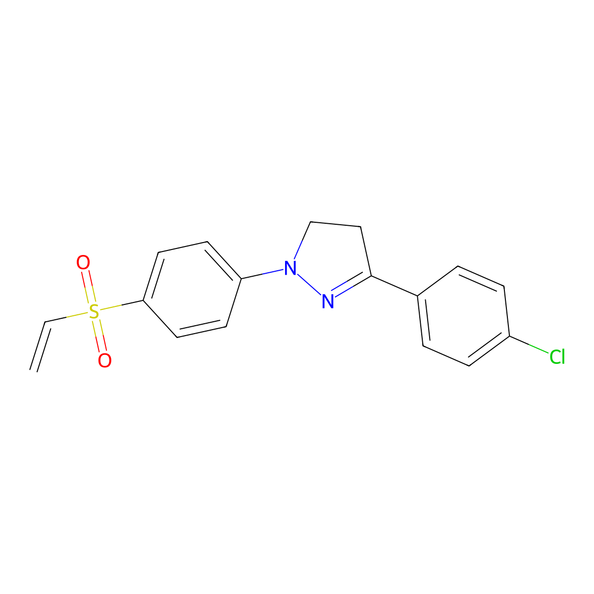 3-(4-Chlorophenyl)-4,5-dihydro-1-(4-(vinylsulphonyl)phenyl)-1H-pyrazole molecular structure, CAS 13399-90-1