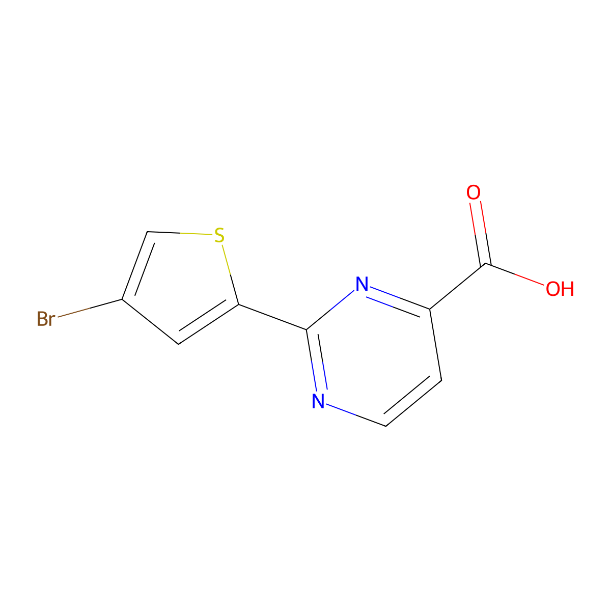 2-(4-Bromothiophen-2-yl)pyrimidine-4-carboxylic acid molecular structure, CAS 1339901-15-3