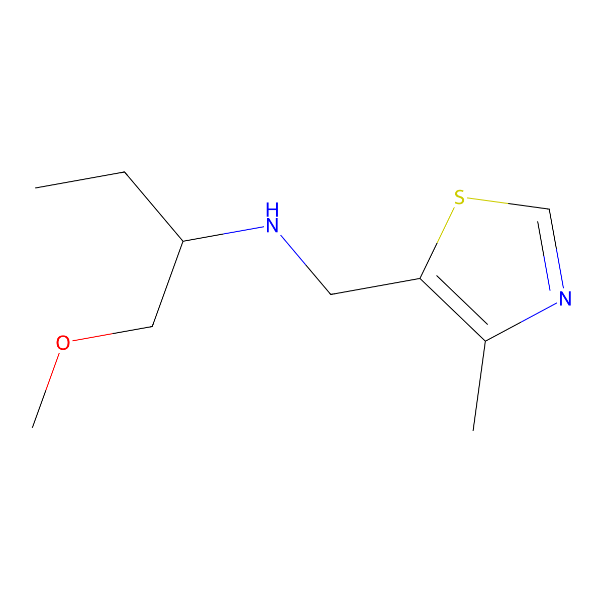 (1-Methoxybutan-2-yl)[(4-methyl-1,3-thiazol-5-yl)methyl]amine molecular structure, CAS 1339901-32-4
