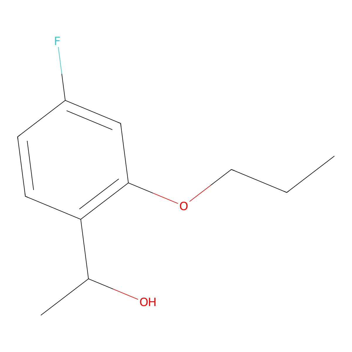 1-(4-Fluoro-2-propoxyphenyl)ethanol molecular structure, CAS 1339901-91-5
