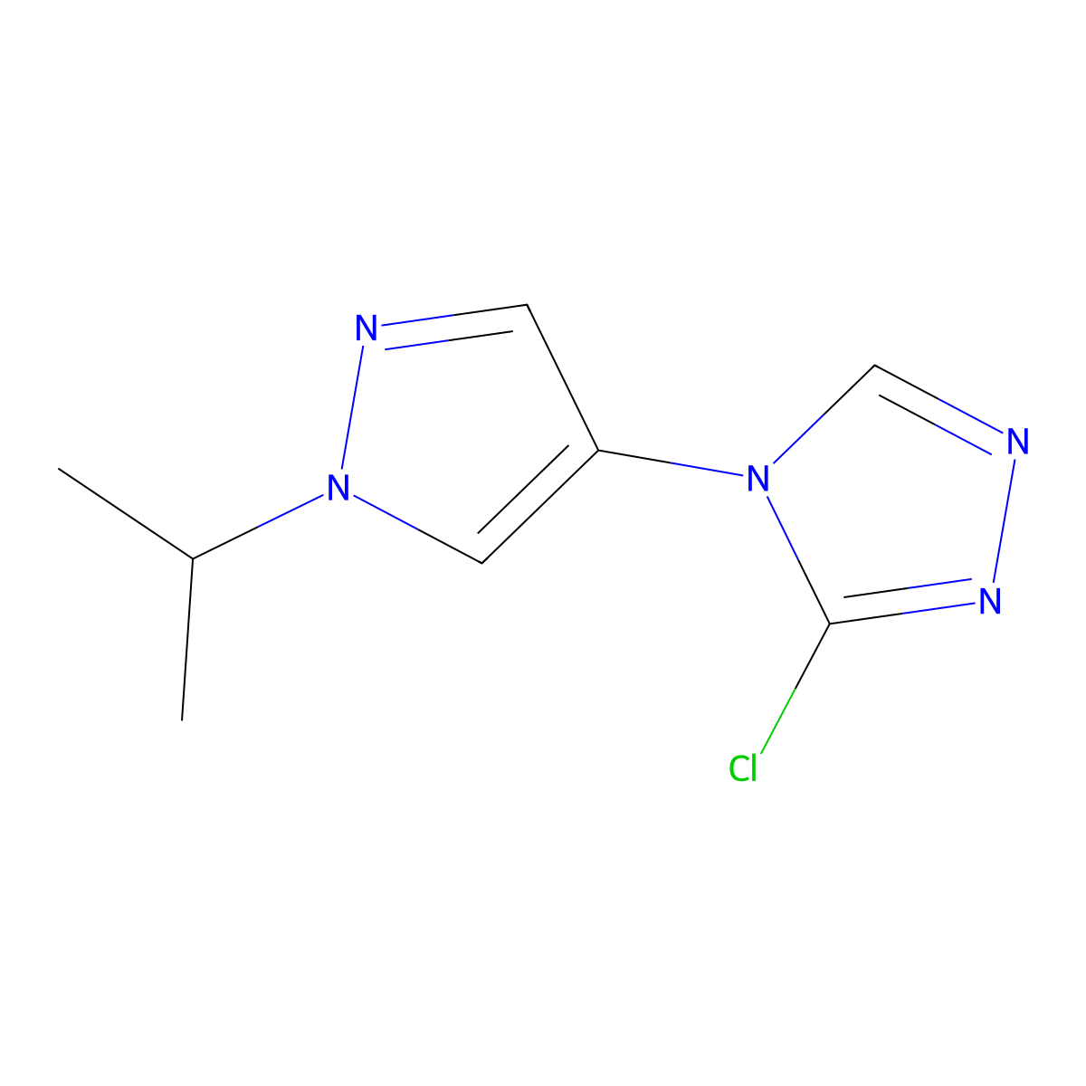 3-chloro-4-[1-(propan-2-yl)-1H-pyrazol-4-yl]-4H-1,2,4-triazole molecular structure, CAS 1339903-29-5