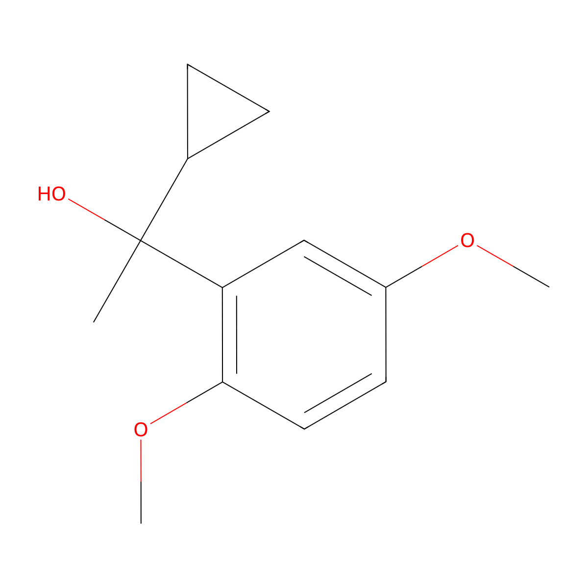 1-Cyclopropyl-1-(2,5-dimethoxyphenyl)ethanol molecular structure, CAS 1339904-09-4