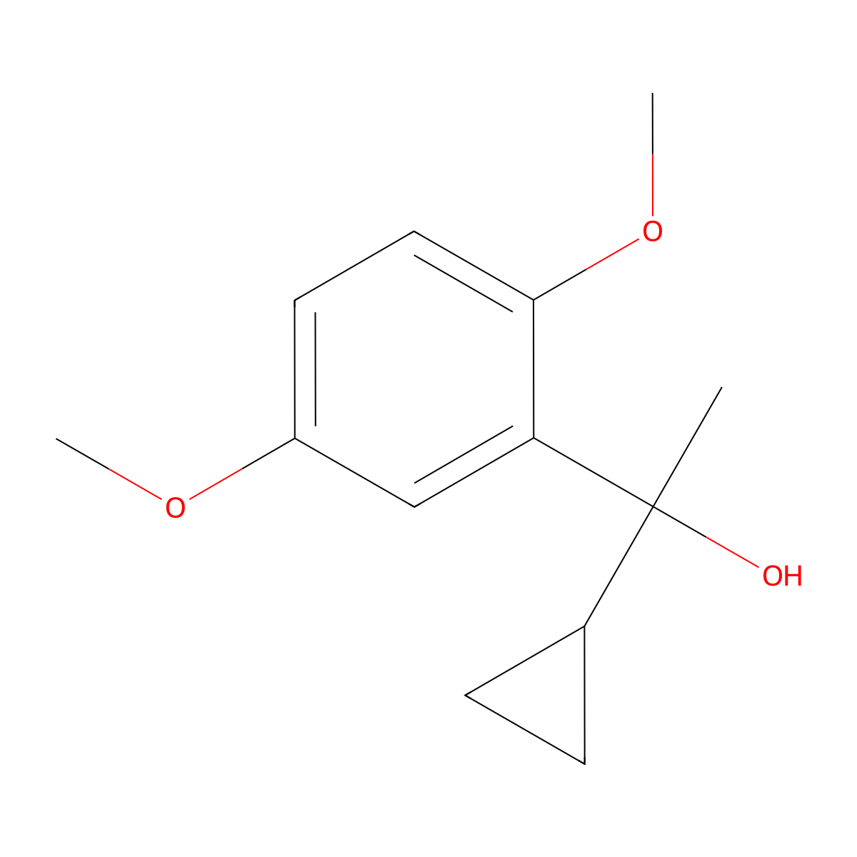 1-Cyclopropyl-1-(2,5-dimethoxyphenyl)ethanol molecular structure, CAS 1339904-09-4