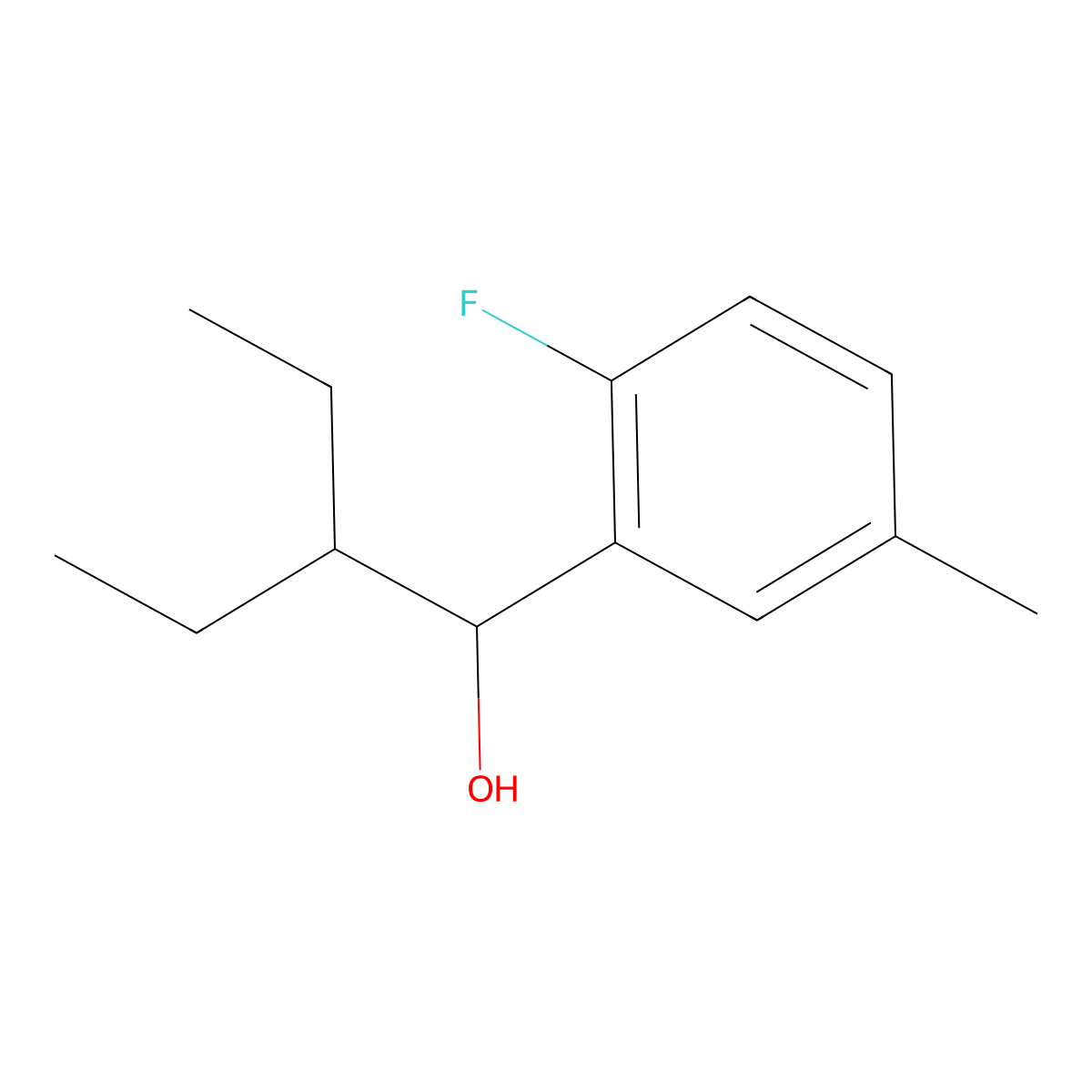 alpha-(1-Ethylpropyl)-2-fluoro-5-methylbenZenemethanol molecular structure, CAS 1339904-45-8