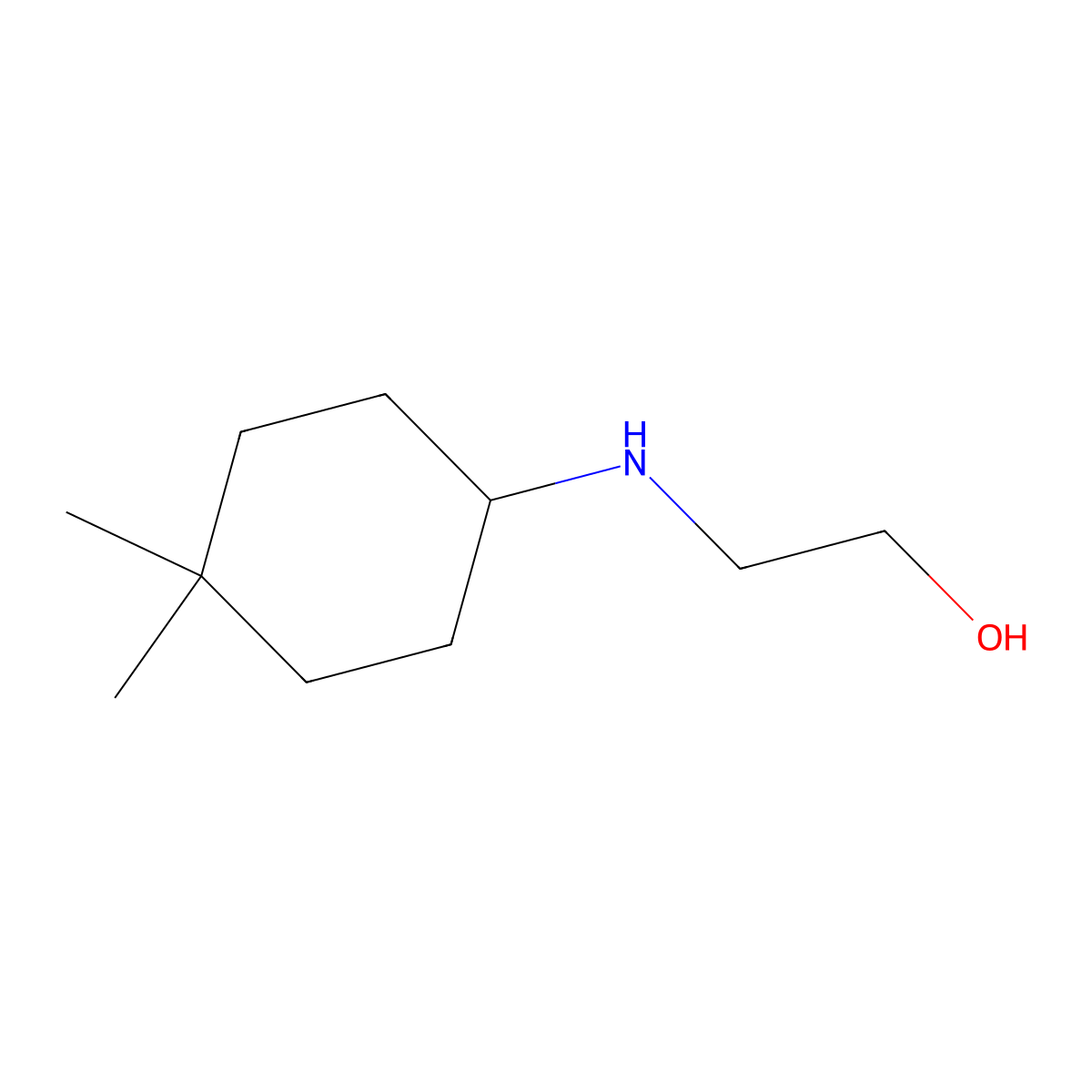 2-[(4,4-Dimethylcyclohexyl)amino]ethan-1-ol molecular structure, CAS 1339906-55-6