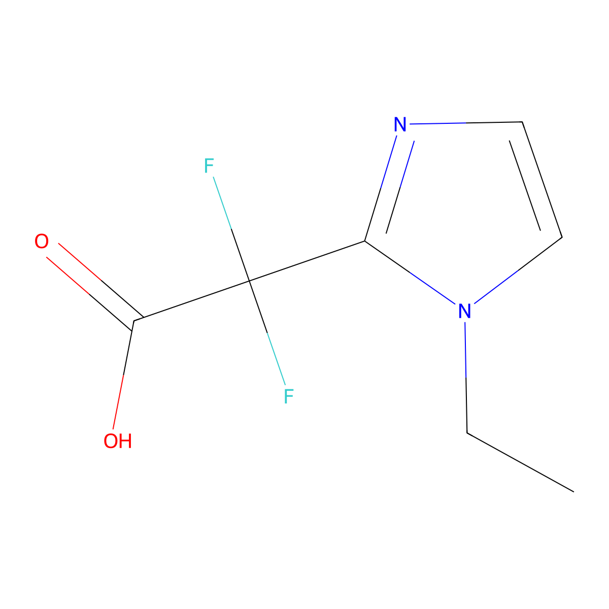 2-(1-ethyl-1H-imidazol-2-yl)-2,2-difluoroacetic acid molecular structure, CAS 1339907-10-6