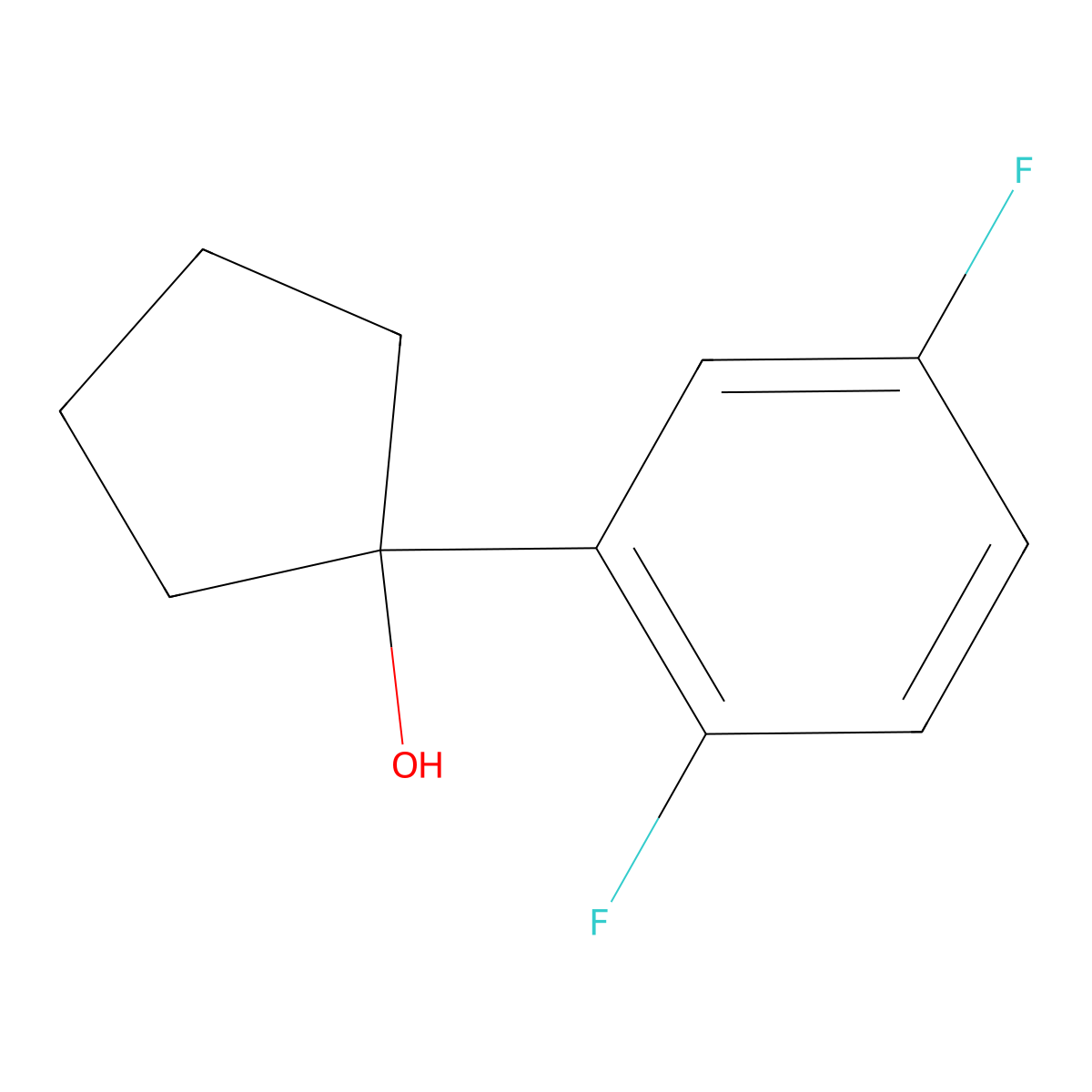 1-(2,5-Difluorophenyl)cyclopentanol molecular structure, CAS 1339907-53-7