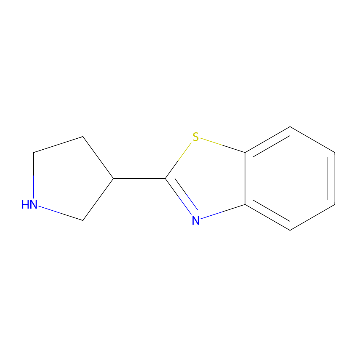 2-(Pyrrolidin-3-yl)-1,3-benzothiazole molecular structure, CAS 1339909-34-0