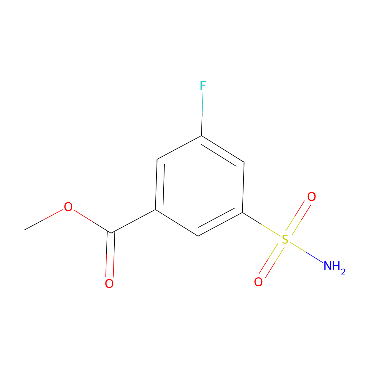Methyl 3-fluoro-5-sulfamoylbenzoate molecular structure, CAS 1339910-40-5