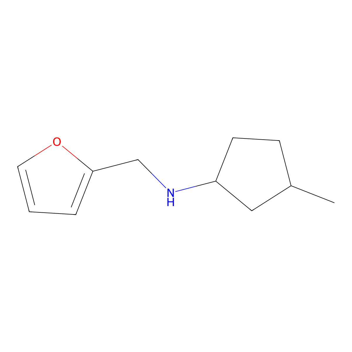 N-(furan-2-ylmethyl)-3-methylcyclopentan-1-amine molecular structure, CAS 1339913-37-9
