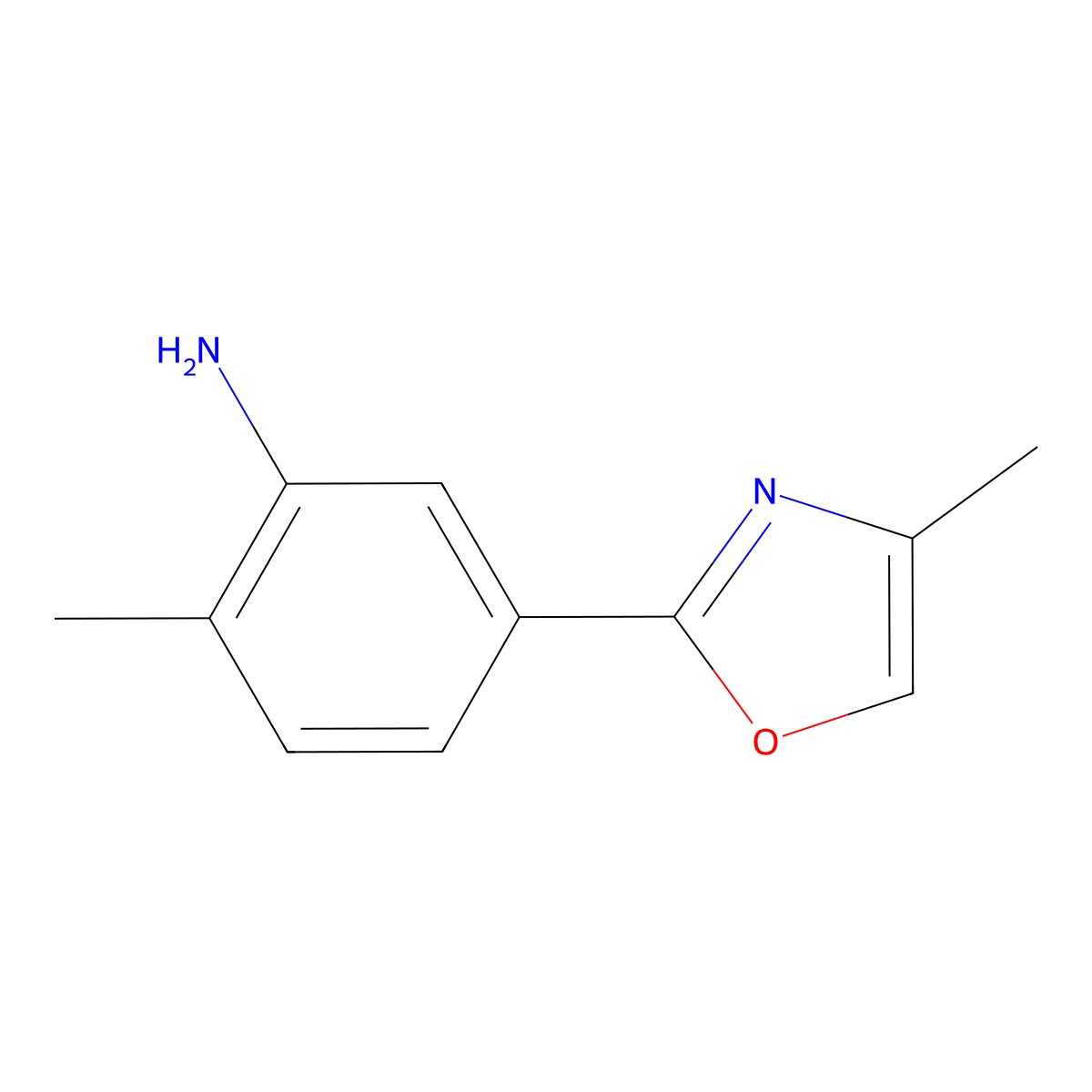 2-Methyl-5-(4-methyl-1,3-oxazol-2-yl)aniline molecular structure, CAS 1339913-38-0