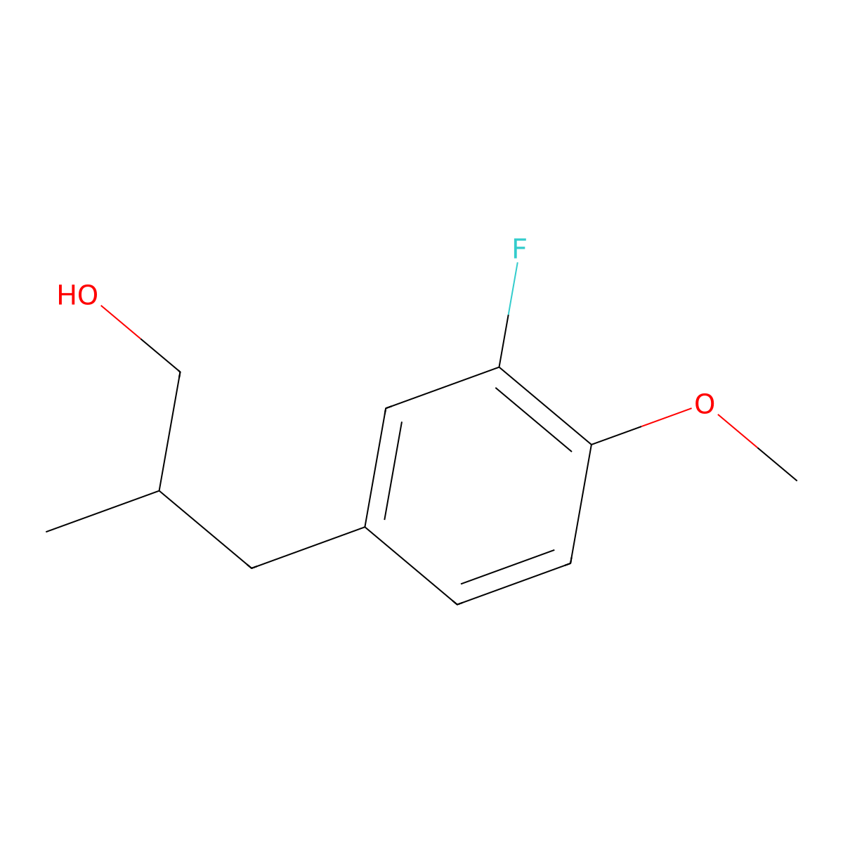 3-(3-Fluoro-4-methoxyphenyl)-2-methylpropan-1-ol molecular structure, CAS 1339913-41-5