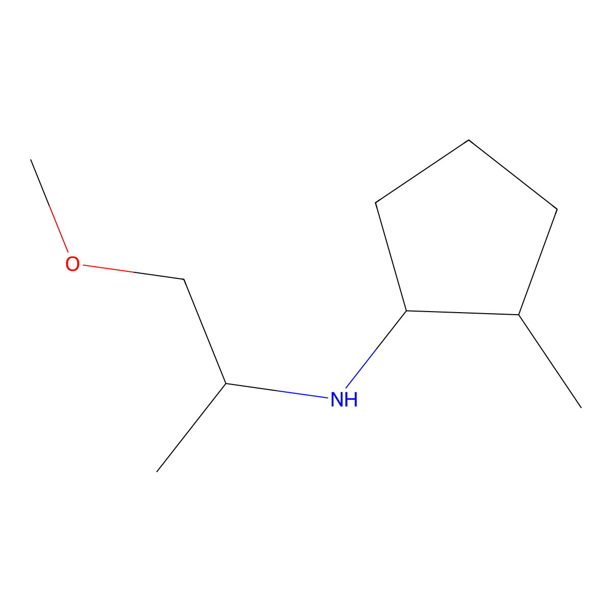 N-(1-methoxypropan-2-yl)-2-methylcyclopentan-1-amine molecular structure, CAS 1339913-46-0