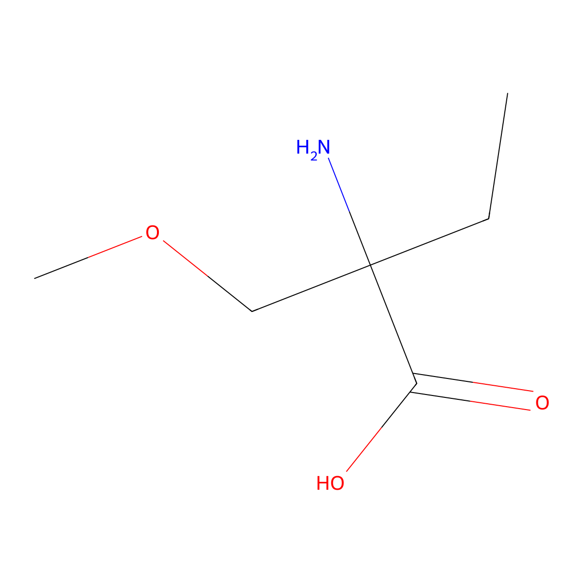 2-Amino-2-(methoxymethyl)butanoic acid molecular structure, CAS 1339913-79-9