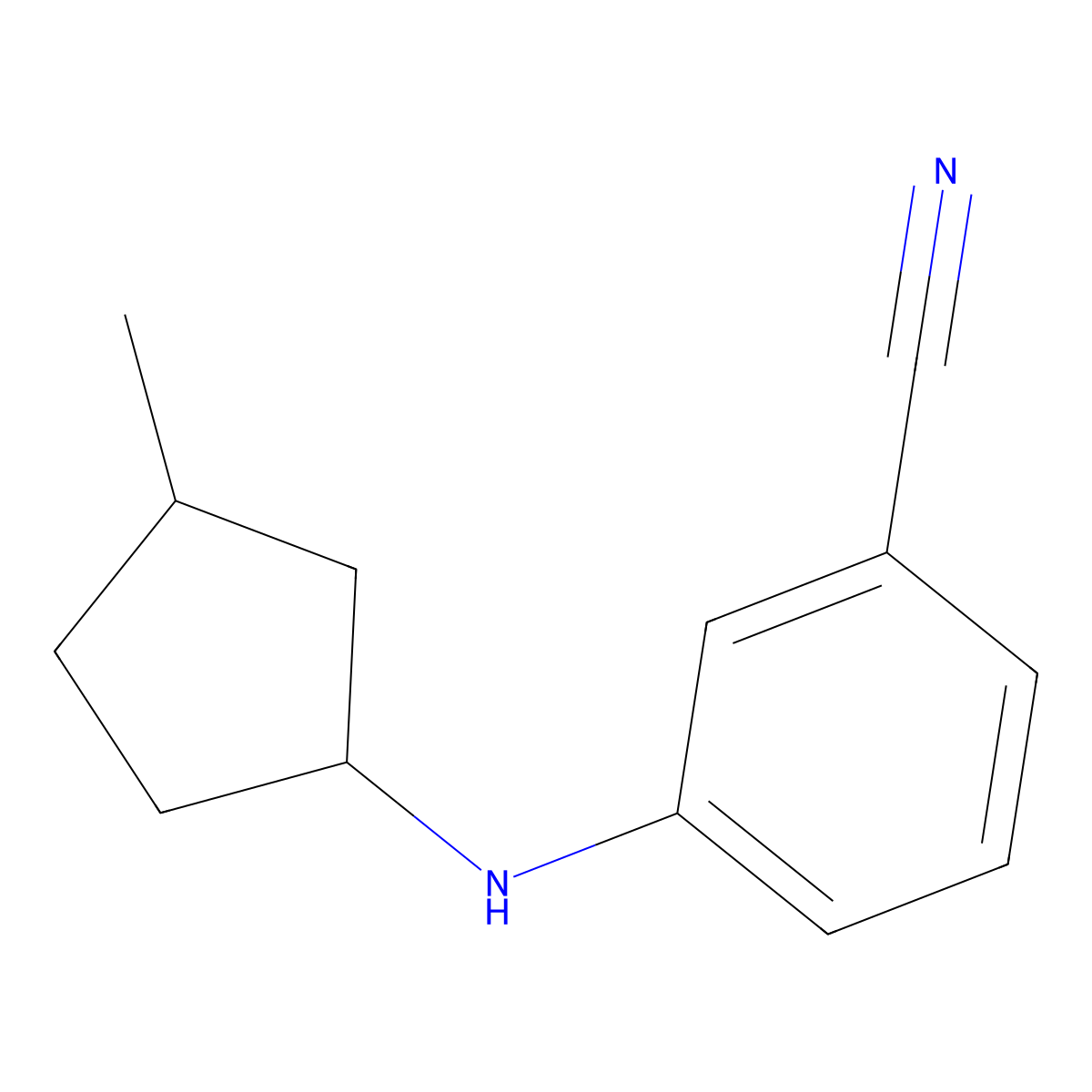 3-[(3-Methylcyclopentyl)amino]benzonitrile molecular structure, CAS 1339915-69-3