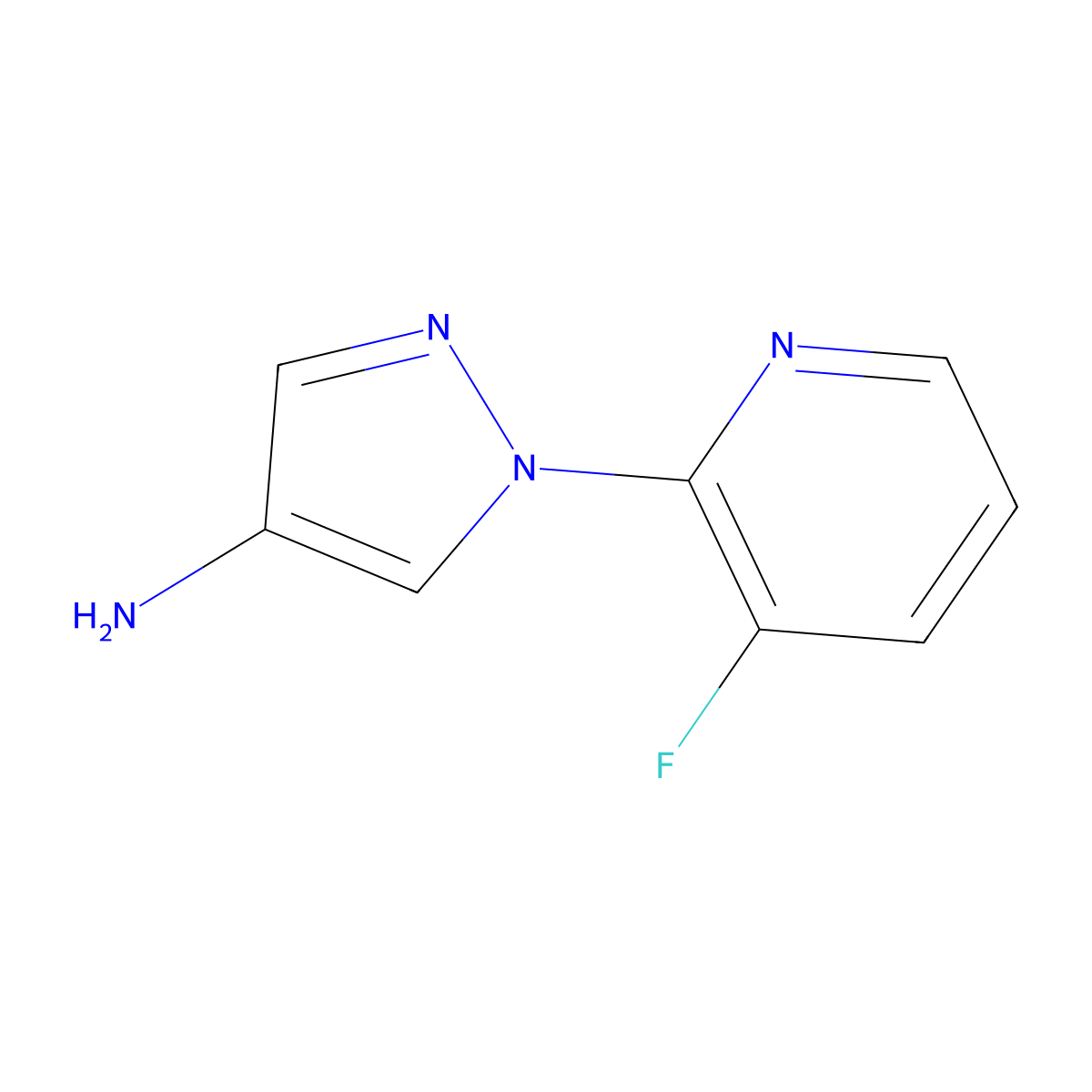 1-(3-fluoropyridin-2-yl)-1H-pyrazol-4-amine molecular structure, CAS 1339916-52-7