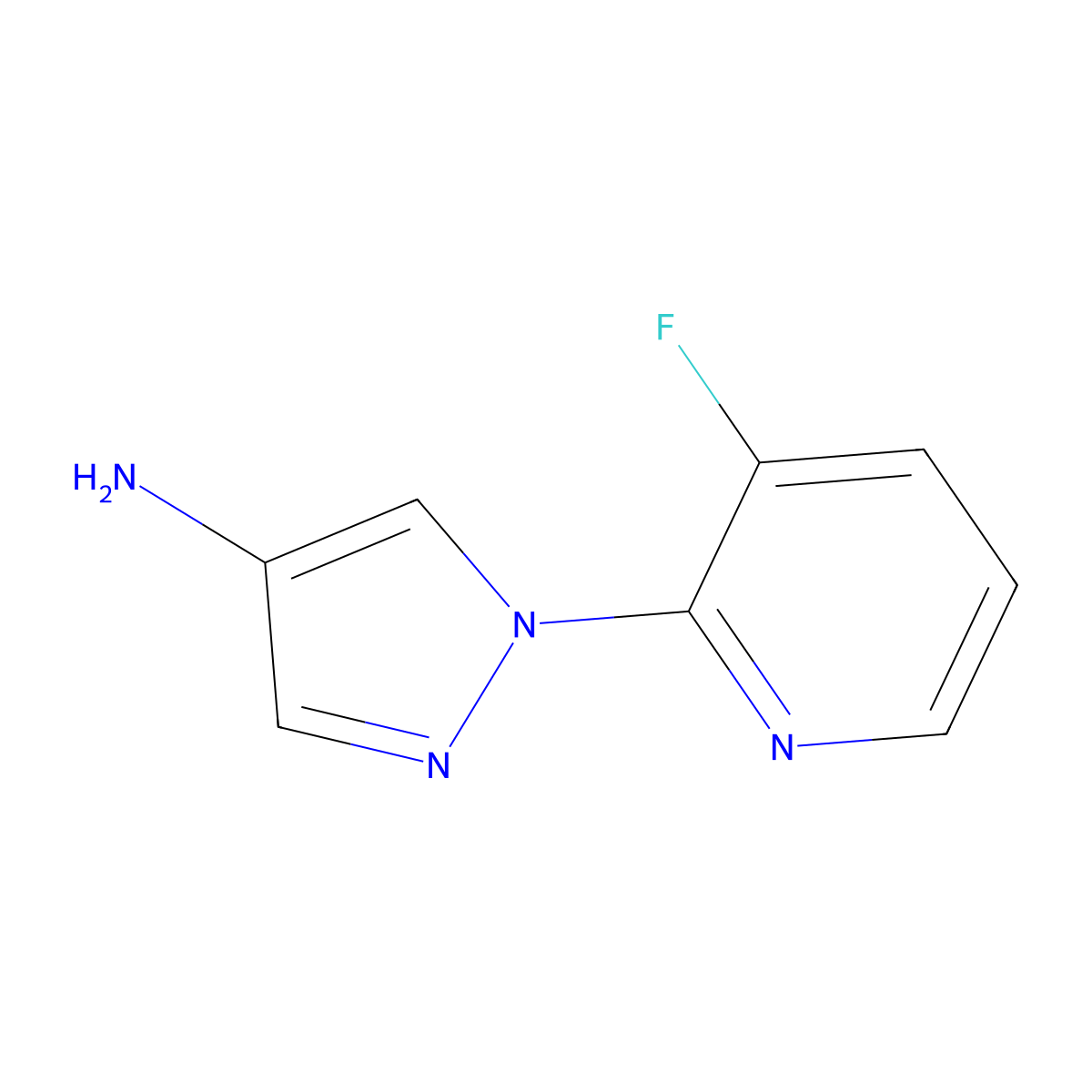 1-(3-fluoropyridin-2-yl)-1H-pyrazol-4-amine molecular structure, CAS 1339916-52-7