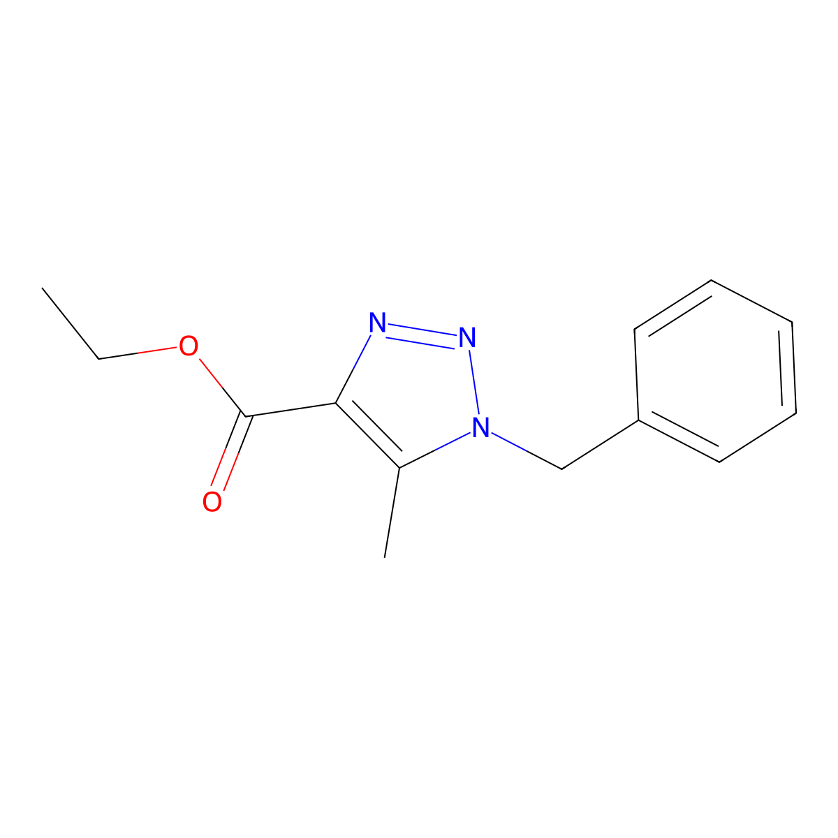 Ethyl 1-benzyl-5-methyl-1H-1,2,3-triazole-4-carboxylate molecular structure, CAS 133992-58-2